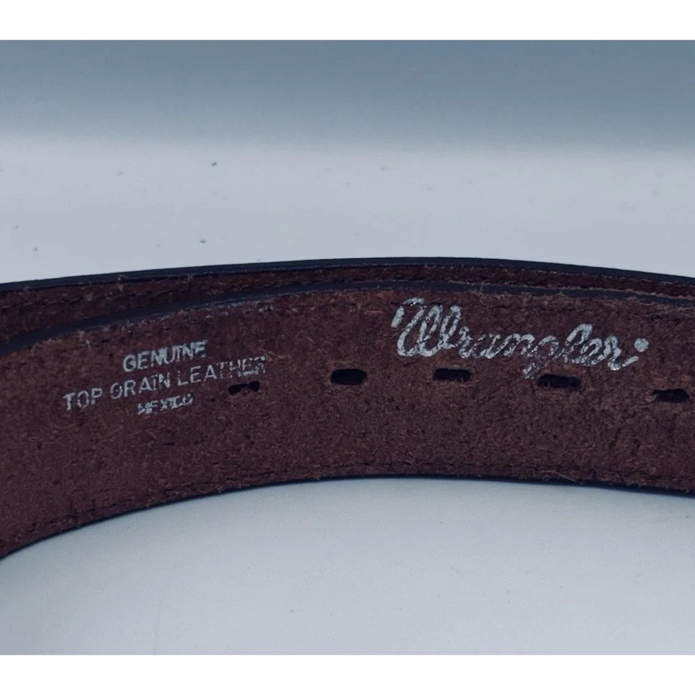 Wrangler Western Top Grain Leather Belt Handcrafted Sonora Old Mexico Mens 36/90
